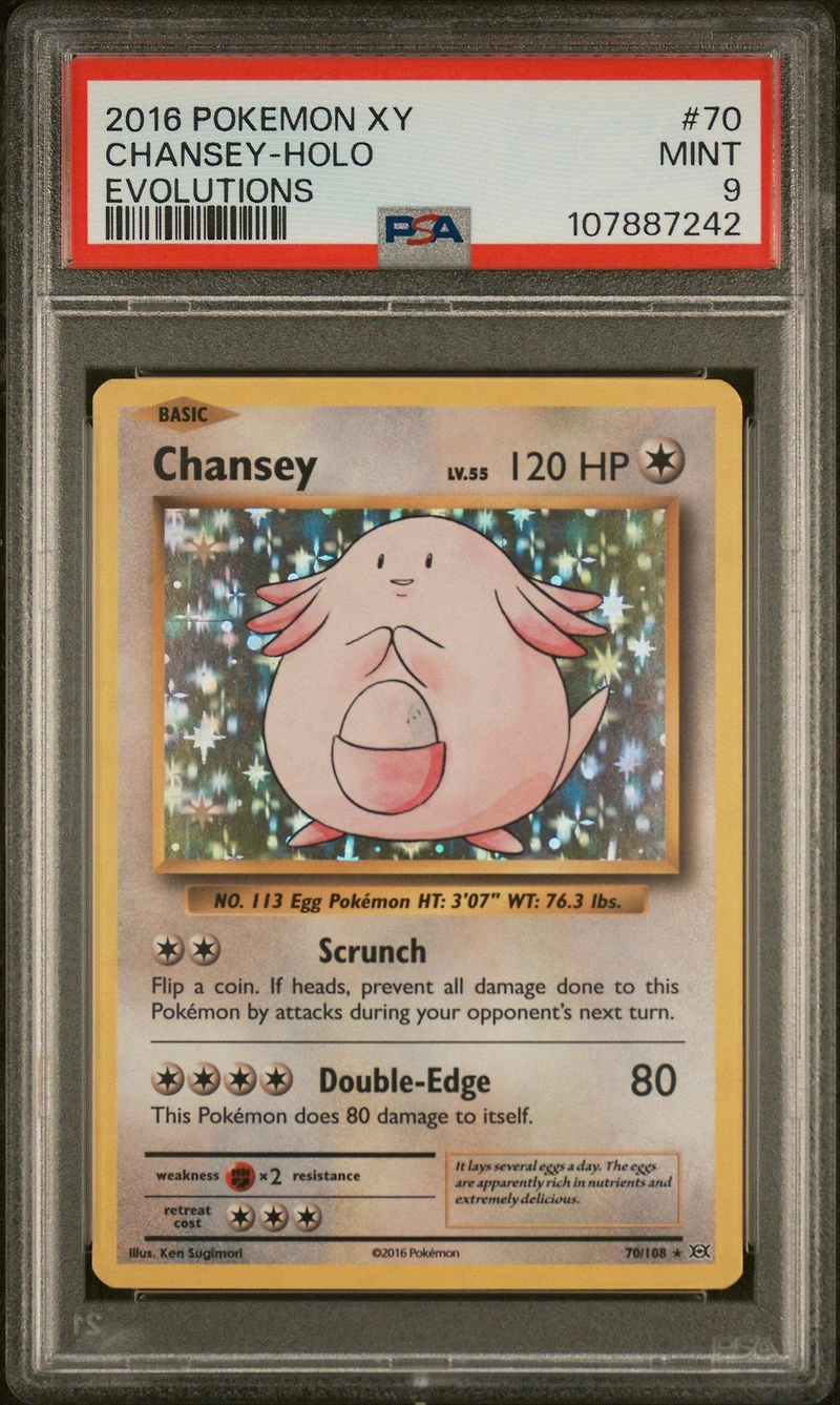 2016 Pokemon Xy Evolutions 70 Chansey-holo PSA
