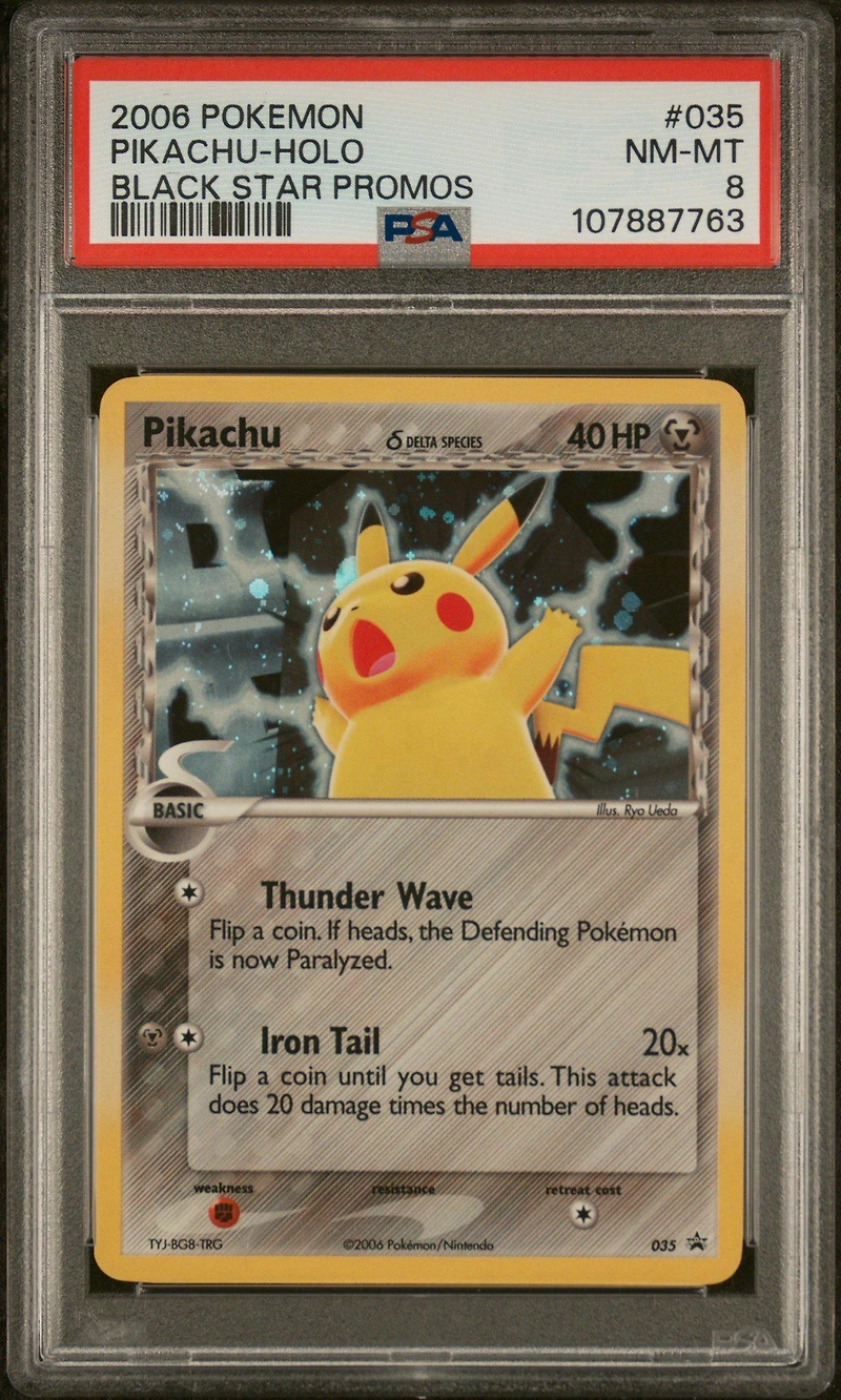 2006 Pokemon Black Star Promos 035 Pikachu-holo PSA 8