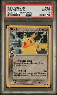 2006 Pokemon Black Star Promos 035 Pikachu-holo PSA 8