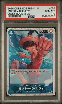 2024 One Piece Japanese Prb01-premium Booster -one Piece Card The Best- 055 Monkey D. Luffy Jolly Roger Foil PSA 10