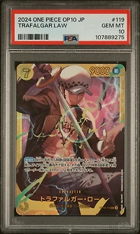 2024 One Piece Japanese Op10-royal Blood 119 Trafalgar Law PSA 10