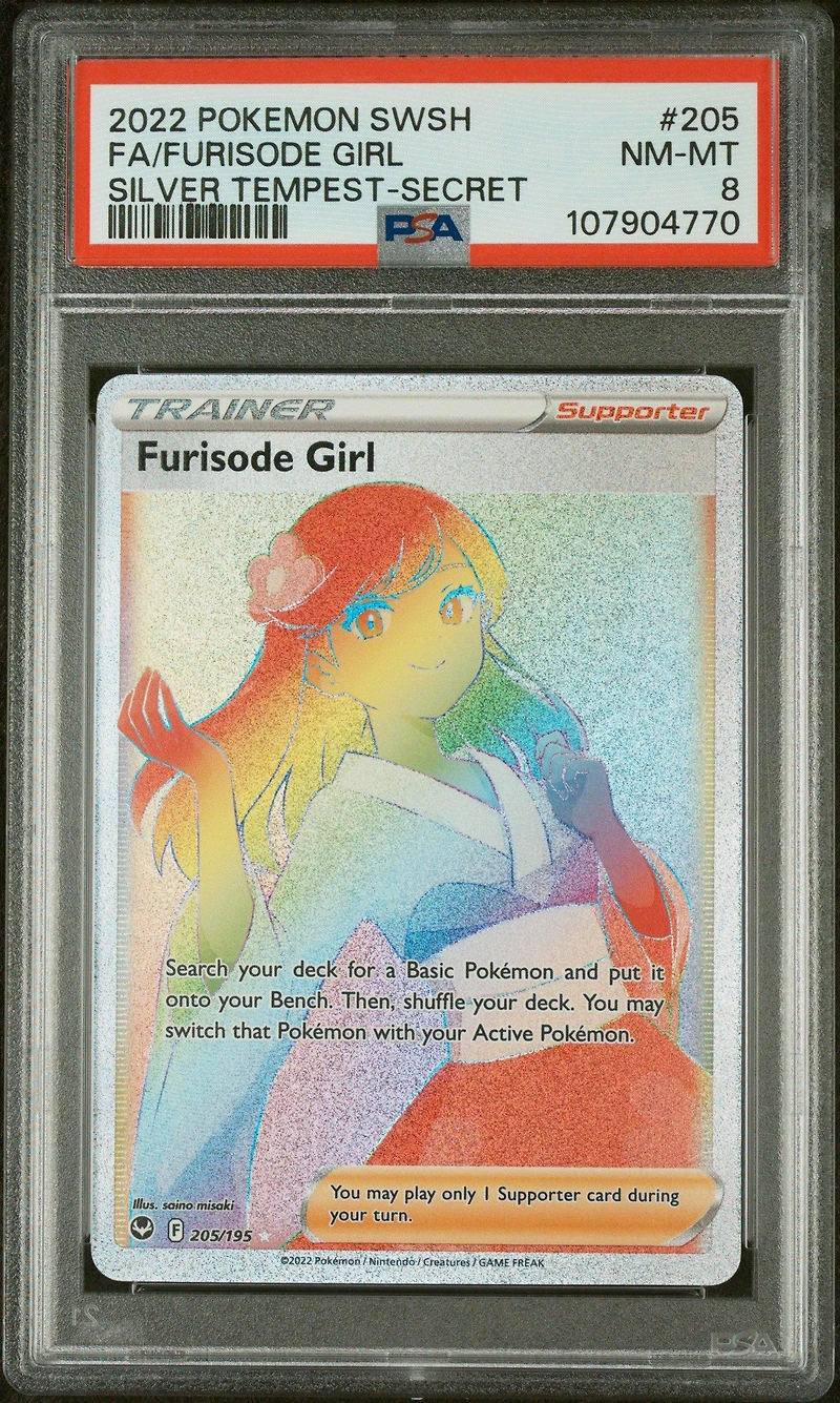 2022 Pokemon Sword & Shield Silver Tempest 205 Full Art/furisode Girl Secret PSA