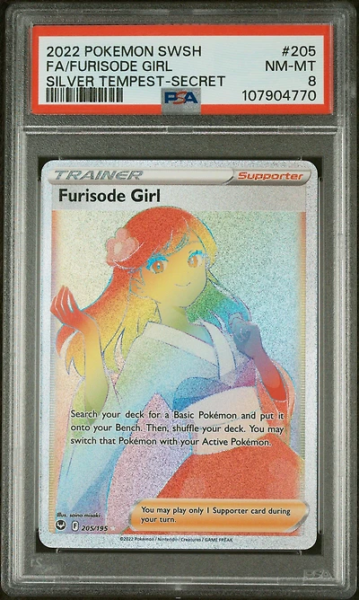2022 Pokemon Sword & Shield Silver Tempest 205 Full Art/furisode Girl Secret PSA