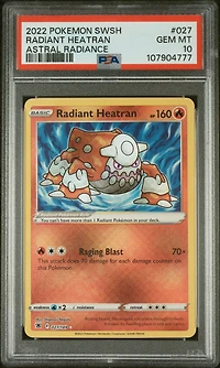 2022 Pokemon Sword & Shield Astral Radiance 027 Radiant Heatran PSA 10