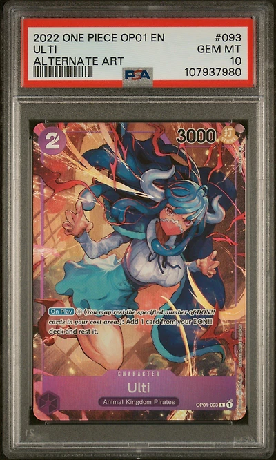 2022 One Piece Op01-romance Dawn 093 Ulti Alternate Art PSA 10