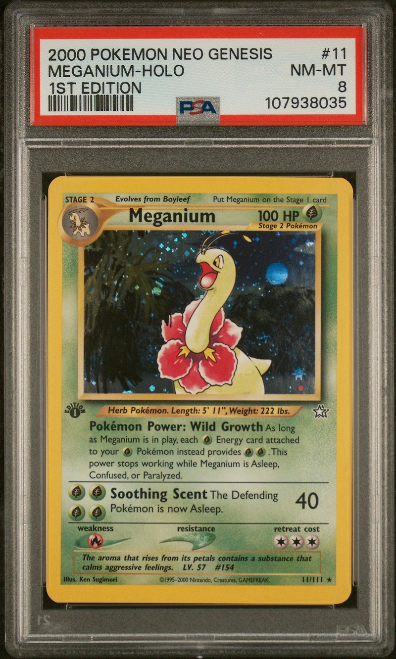 2000 Pokemon Neo Genesis 1st Edition 11 Meganium-holo PSA