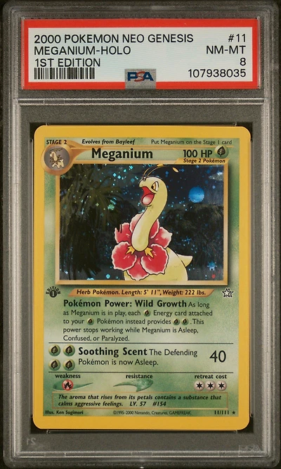 2000 Pokemon Neo Genesis 1st Edition 11 Meganium-holo PSA