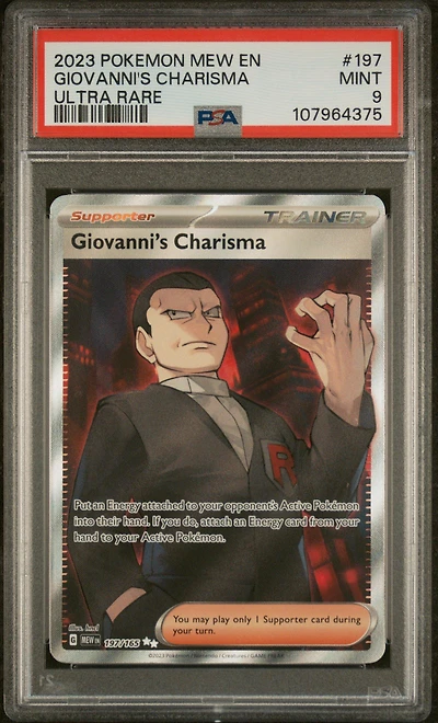 2023 Pokemon Mew En-151 197 Giovanni's Charisma Ultra Rare PSA
