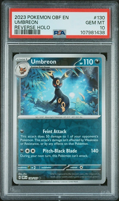 2023 Pokemon Obf En-obsidian Flames 130 Umbreon Reverse Holo PSA
