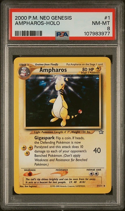 2000 Pokemon Neo Genesis 1 Ampharos-holo PSA