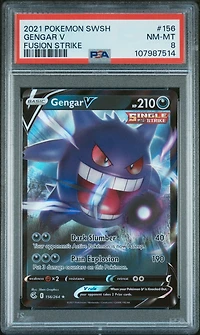 2021 Pokemon Sword & Shield Fusion Strike 156 Gengar V PSA