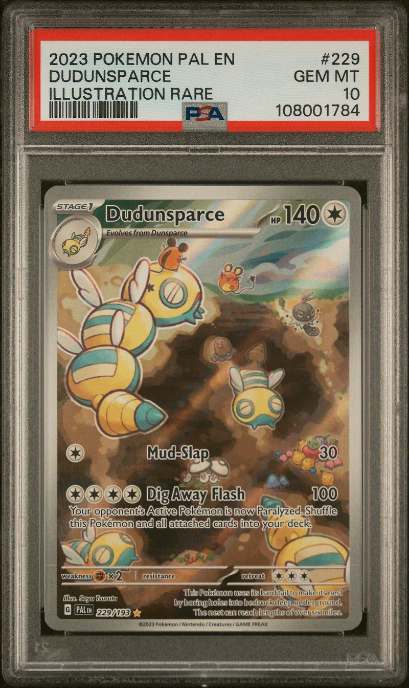 2023 Pokemon Pal En-paldea Evolved 229 Dudunsparce Illustration Rare PSA