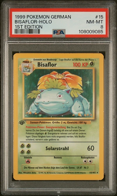 1999 Pokemon German 15 Bisaflor-holo 1st Edition PSA