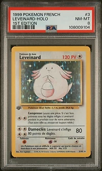 1999 Pokemon French 3 Leveinard-holo 1st Edition PSA 8