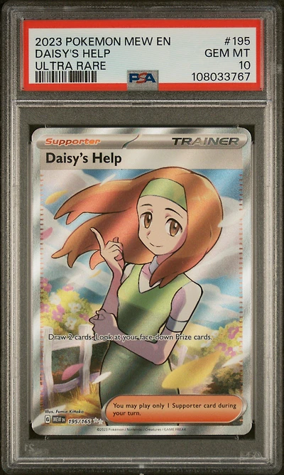 2023 Pokemon Mew En-151 195 Daisy's Help Ultra Rare PSA