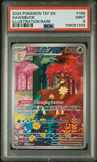 2024 Pokemon Tef En-temporal Forces 166 Sawsbuck Illustration Rare PSA