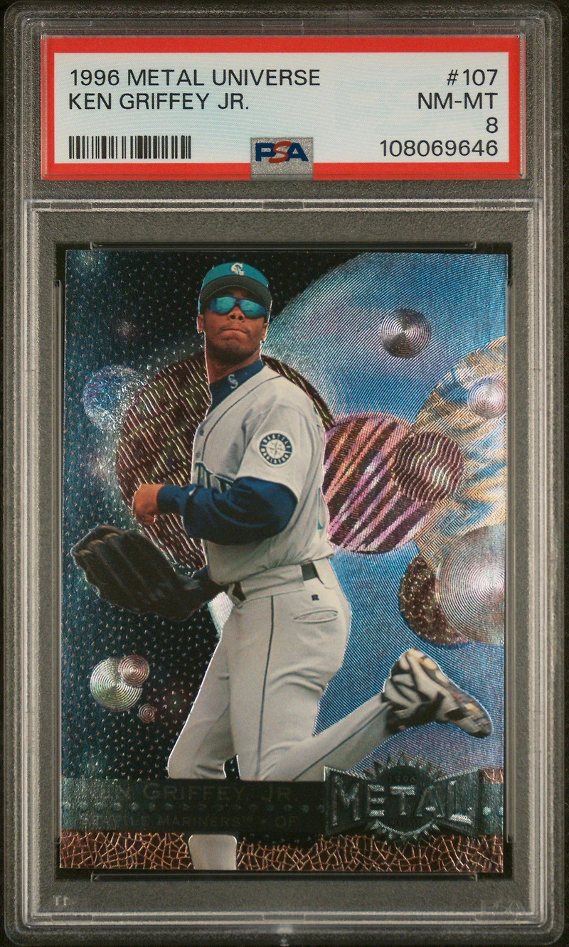 1996 Metal Universe 107 Ken Griffey Jr. PSA 8