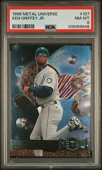 1996 Metal Universe 107 Ken Griffey Jr. PSA 8