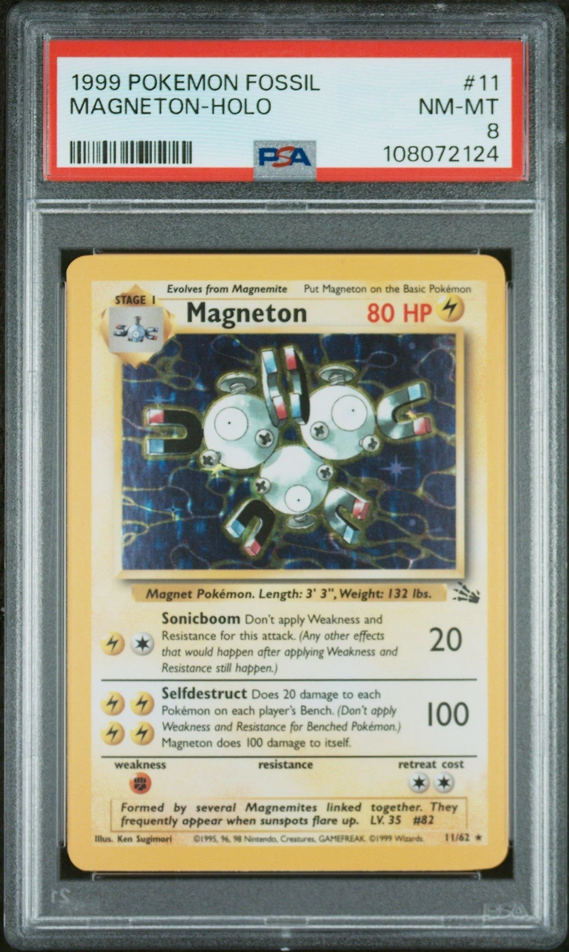 1999 Pokemon Fossil 11 Magneton-holo PSA