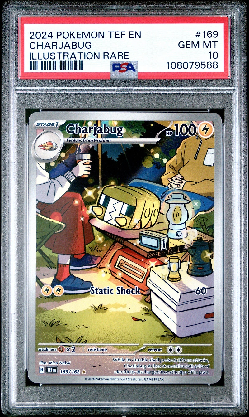 2024 Pokemon Tef En-temporal Forces 169 Charjabug Illustration Rare PSA