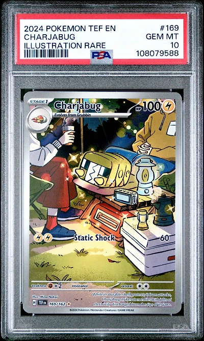 2024 Pokemon Tef En-temporal Forces 169 Charjabug Illustration Rare PSA