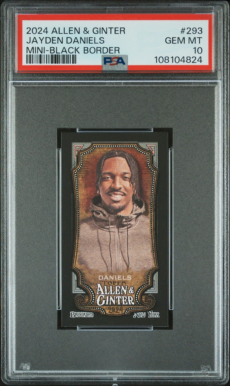 2024 Topps Allen & Ginter 293 Jayden Daniels Mini-black Border PSA 10