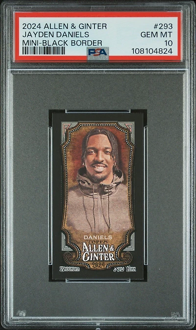 2024 Topps Allen & Ginter 293 Jayden Daniels Mini-black Border PSA 10
