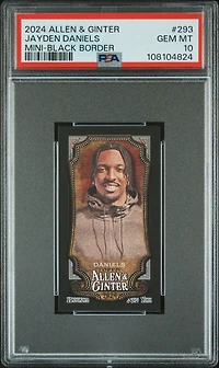 2024 Topps Allen & Ginter 293 Jayden Daniels Mini-black Border PSA 10