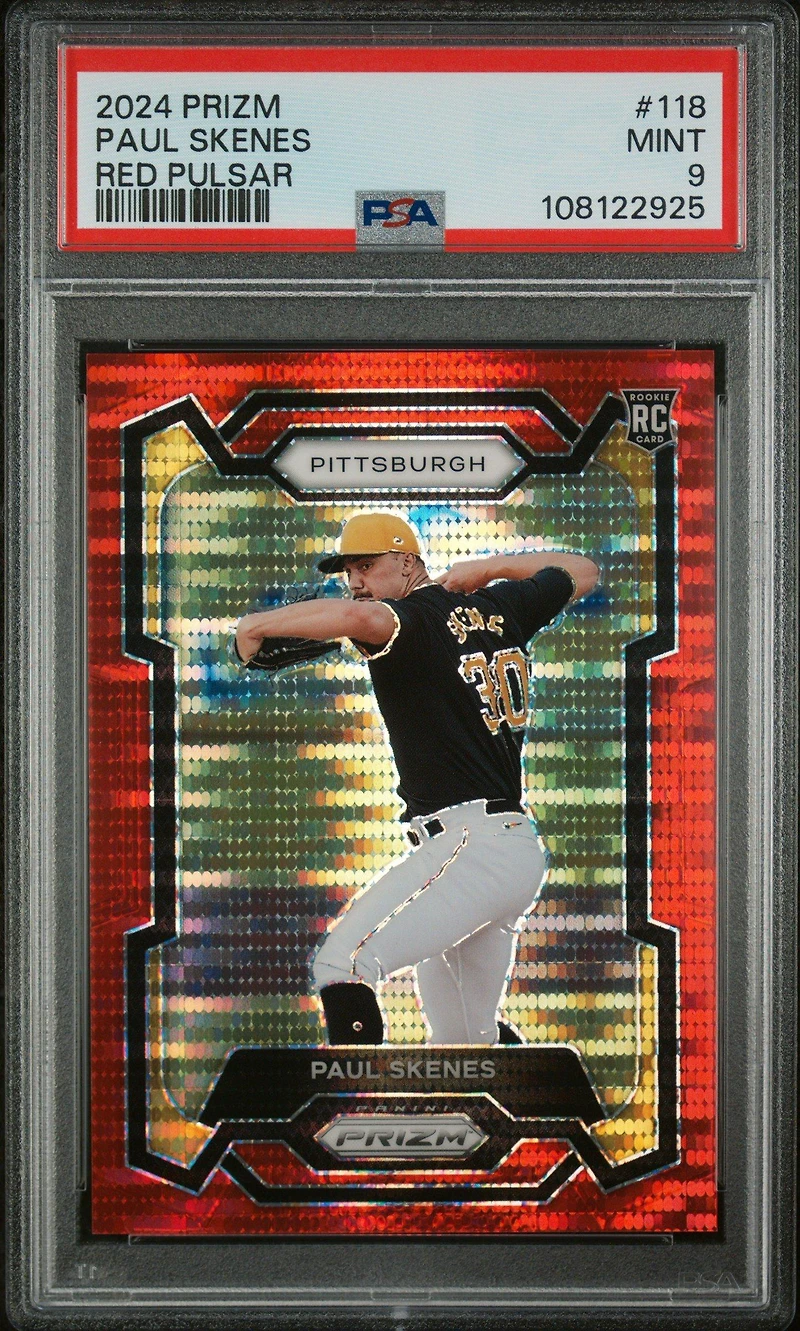 2024 Panini Prizm 118 Paul Skenes Red Pulsar PSA 9