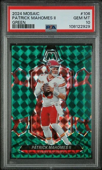 2024 Panini Mosaic 106 Patrick Mahomes Ii Green PSA 10