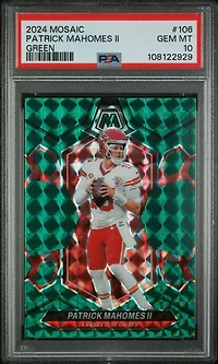 2024 Panini Mosaic 106 Patrick Mahomes Ii Green PSA 10