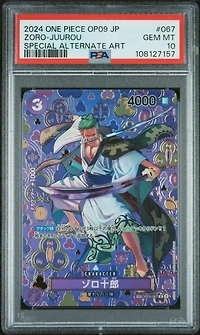 2024 One Piece Japanese Op09-emperors In The New World 067 Zoro-juurou Special Alternate Art PSA 10
