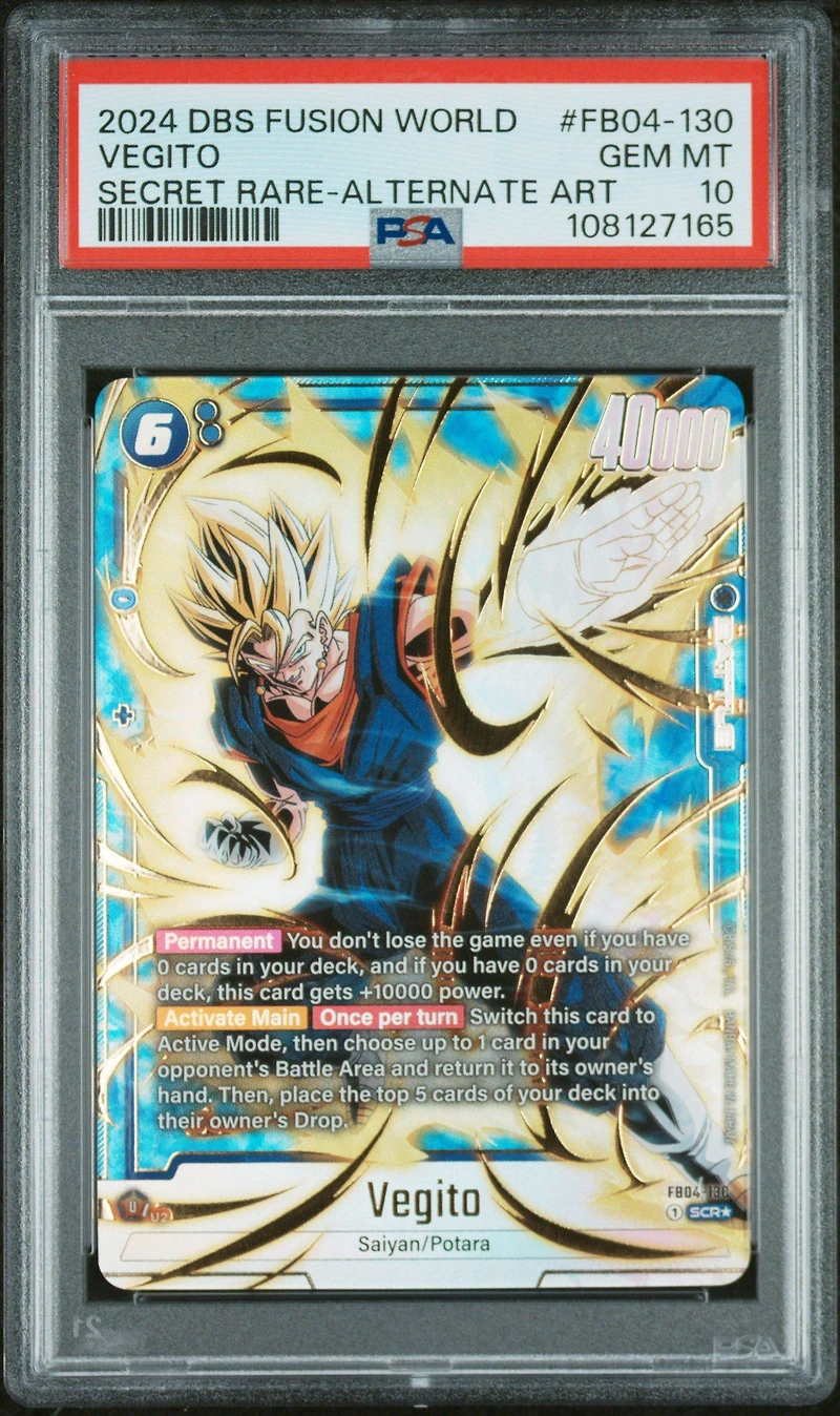 2024 Dragon Ball Super Card Game Fusion World Ultra Limit Fb04-130 Vegito Secret Rare-alternate Art PSA 10