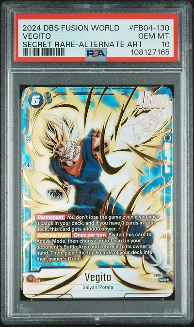 2024 Dragon Ball Super Card Game Fusion World Ultra Limit Fb04-130 Vegito Secret Rare-alternate Art PSA 10