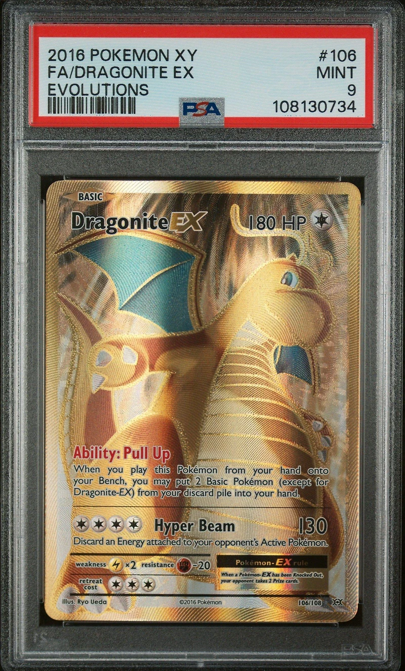 2016 Pokemon Xy Evolutions 106 Full Art/dragonite Ex PSA