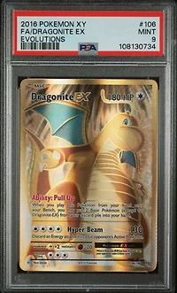 2016 Pokemon Xy Evolutions 106 Full Art/dragonite Ex PSA