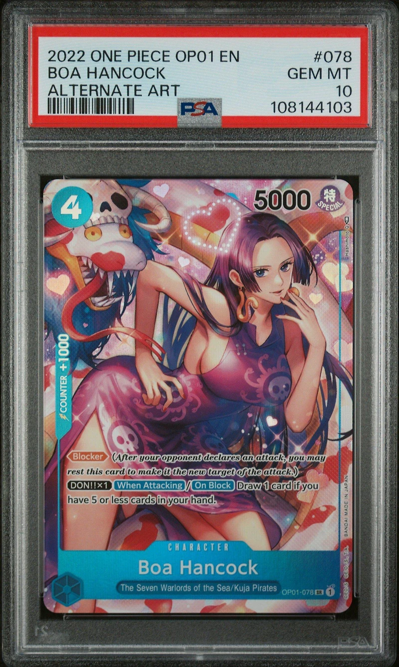 2022 One Piece Op01-romance Dawn 078 Boa Hancock Alternate Art PSA 10
