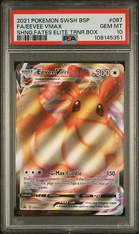 2021 Pokemon Swsh Black Star Promo 087 Full Art/eevee Vmax Shining Fates Elite Trainer Box PSA