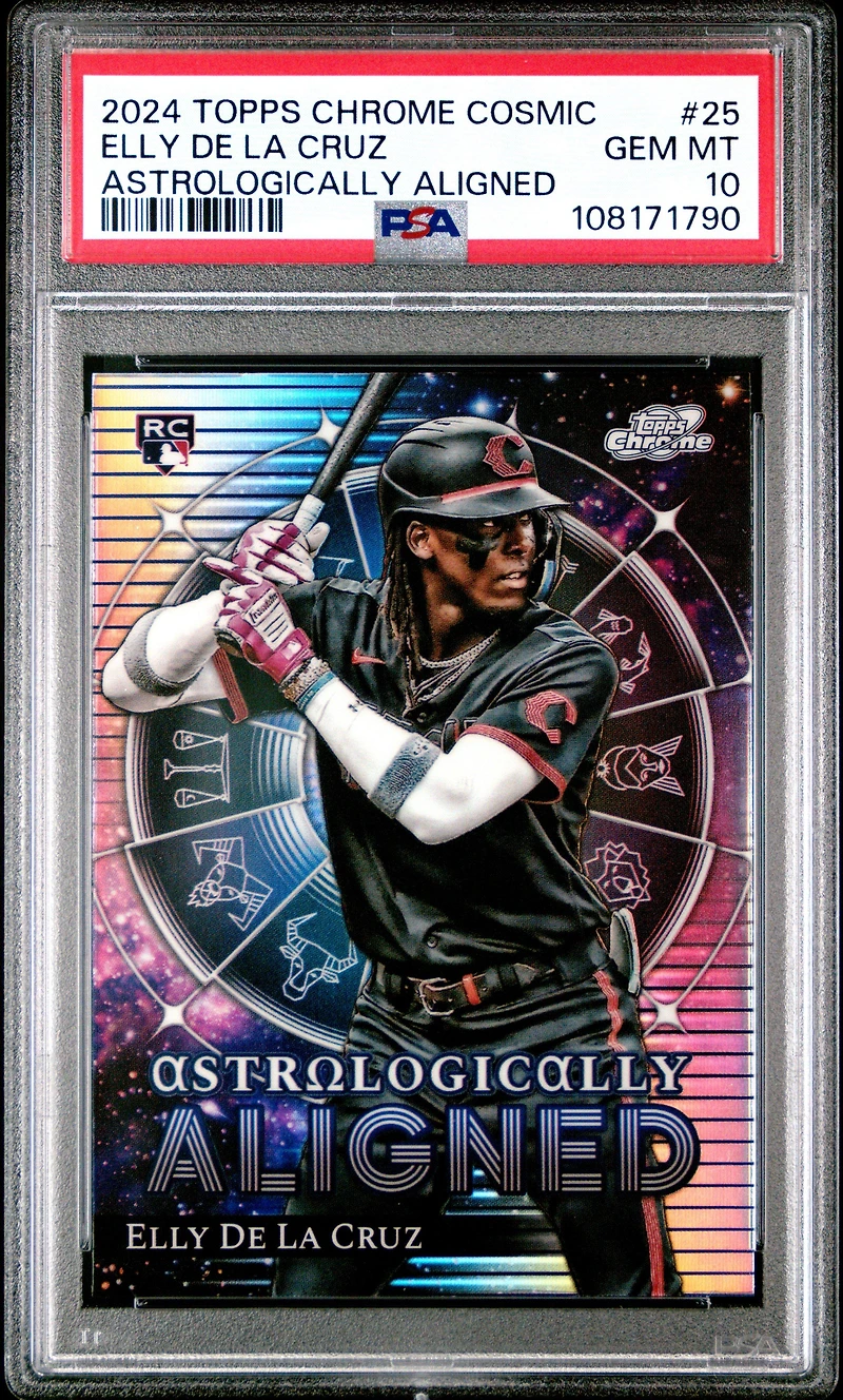 2024 Topps Chrome Cosmic Astrologically Aligned 25 Elly De La Cruz PSA 10