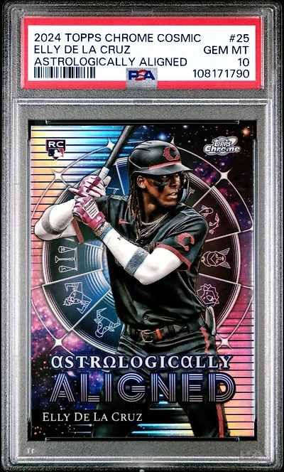 2024 Topps Chrome Cosmic Astrologically Aligned 25 Elly De La Cruz PSA 10