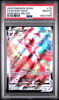 2020 Pokemon Sword & Shield Darkness Ablaze 119 Full Art/scizor Vmax PSA