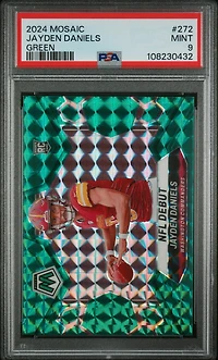 2024 Panini Mosaic 272 Jayden Daniels Green PSA 9