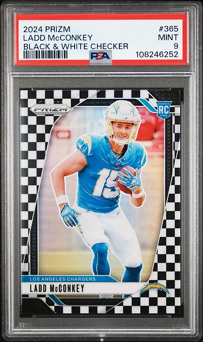 2024 Panini Prizm 365 Ladd Mcconkey Black & White Checker PSA 9