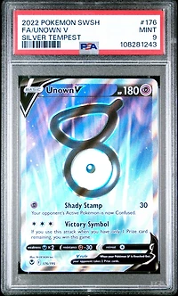 2022 Pokemon Sword & Shield Silver Tempest Full Art/unown V PSA