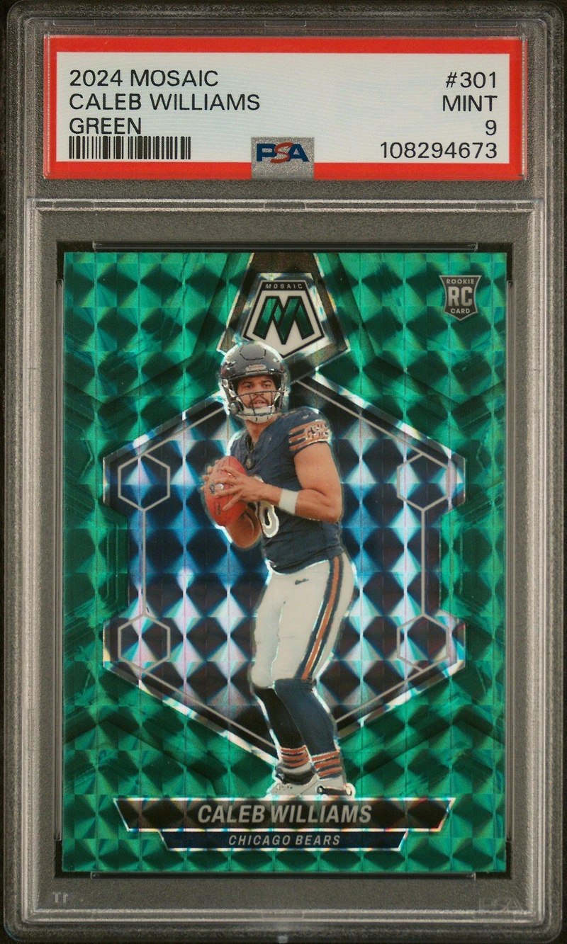 2024 Panini Mosaic 301 Caleb Williams Green PSA 9