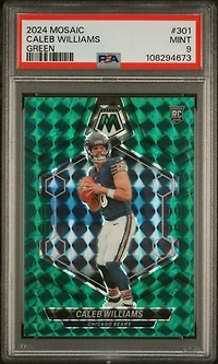 2024 Panini Mosaic 301 Caleb Williams Green PSA 9