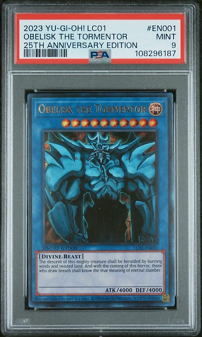 2023 Yu-gi-oh! Lc01-legendary Collection: 25th Anniversary Edition En001 Obelisk The Tormentor PSA