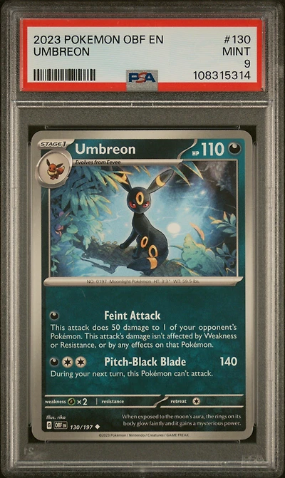 2023 Pokemon Obf En-obsidian Flames 130 Umbreon PSA