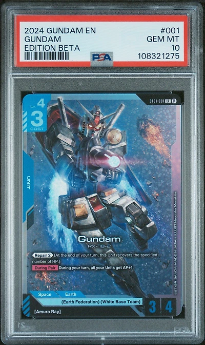 2024 Gundam Edition Beta 001 Gundam PSA 10