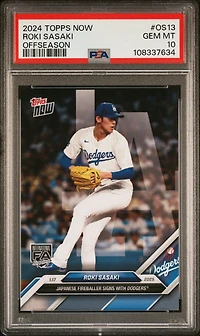 2024 Topps Now Offseason Os13 Roki Sasaki PSA 10